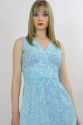 Vintage 70s mod Boho mini dress Aqua abstract Pais