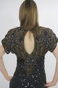 Vtg 80s Sequin beaded encrusted flapper party mini