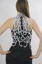 Vintage 80s silk sequin beaded art deco geometric 