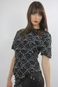 Vtg 80s irridescent sequin beaded metallic party d