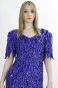 Vintage 70s Silk Deco Sequin beaded Cocktail Party
