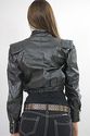 Vtg 80s Black leather short cropped Punk Moto Bike