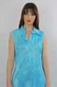 Vintage 70s Blue Tie Dye Hippie Boho Draped Grecia