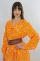 Vintage 70s Orange Abstract Polkadot Highwaisted B