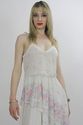 Vintage 70s Prairie Sheer Floral Border print Boho