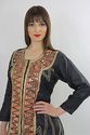 Vintage 70s Abstract Metallic Silk Sequin Beaded F