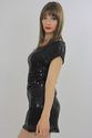 Vintage 80s Sequin beaded Deco Draped Cocktail Par