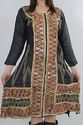 Vintage 70s Abstract Metallic Silk Sequin Beaded F