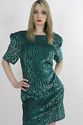 Vtg 80s SILK deco flapper sequin beaded  party min