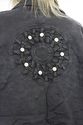 Vtg 80s Grunge Black Denim Gold Metallic studded  
