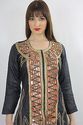 Vintage 70s Abstract Metallic Silk Sequin Beaded F
