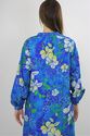 Vintage 70s Blue Hawaiian Floral festival Hippie G