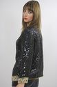 Vtg 80s Deco sequin beaded draped party dress jack