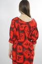 Vintage 70s Red Floral Hawaiian Hippie Boho Gypsy 