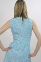 Vintage 70s mod Boho mini dress Aqua abstract Pais