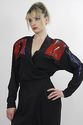 Vtg 80s bat wing boho suede studded applique maxi 