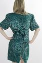 Vtg 80s SILK deco flapper sequin beaded  party min