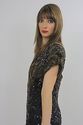 Vtg 80s Sequin beaded encrusted flapper party mini