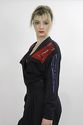 Vtg 80s bat wing boho suede studded applique maxi 