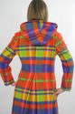 Vintage 70s Boho Hippie Wool Mod neon plaid long h