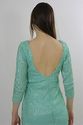 Vtg 90s Blue Sequin beaded Bandage Bodycon Openbac