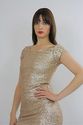 Vtg 90s Gold sequin bandage bodycon deco party min