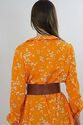 Vintage 70s Orange Abstract Polkadot Highwaisted B