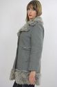 Vtg 70s Boho Wool Canada  coat jacket faux fur tri