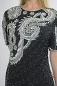 Vtg 80s silk sequin beaded encrusted Flapper deco 