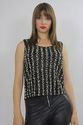 Vtg 60s sequin beaded party cocktail dress top she