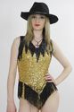 Sequin beaded deco body suit skater dance costume 