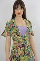 Vtg 80s 90s Floral Abstract Hippie Boho Festival L