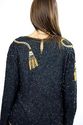 Vintage 80s silk sequin beaded party dress top tun