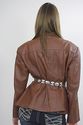 Vtg 70s Brown Leather Fitted Hippie Boho Soft Jack