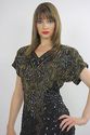 Vtg 80s Sequin beaded encrusted flapper party mini