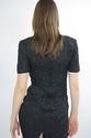 Vtg 80s draped boho black silk sequin beaded party