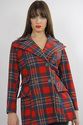 Vintage 70s boho red tartan plaid wool jacket blaz