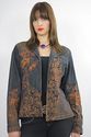Vintage 80s Boho Gypsy denim jacket top tapestry e