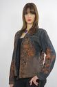 Vintage 80s Boho Gypsy denim jacket top tapestry e