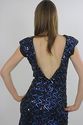 Vtg 80s sequin beaded open back flapper deco party