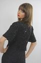 Vtg 80s deco sequin beaded tassel fringe flapper c