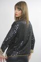 Vtg 80s Deco sequin beaded draped party dress jack