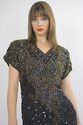 Vtg 80s Sequin beaded encrusted flapper party mini