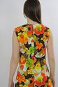 Vintage 70s Grecian Goddess Neon Floral Festival H