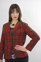 Vtg 80s Bold Abstract Tartan Plaid Boho Draped  Wo