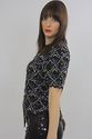 Vtg 80s irridescent sequin beaded metallic party d