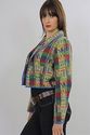Vintage 80s Tribal India Ethnic Short Cropped Boho