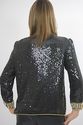 Vtg 80s Deco sequin beaded draped party dress jack