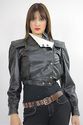 Vtg 80s Black leather short cropped Punk Moto Bike