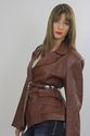 Vtg 70s Brown Leather Fitted Hippie Boho Soft Jack